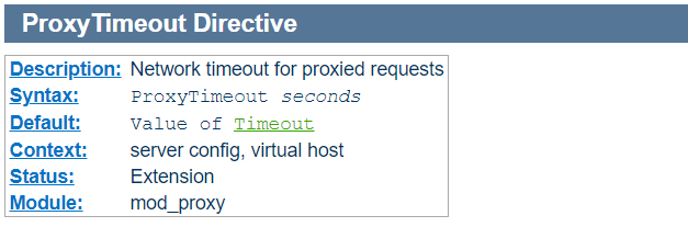 ProxyTimeout